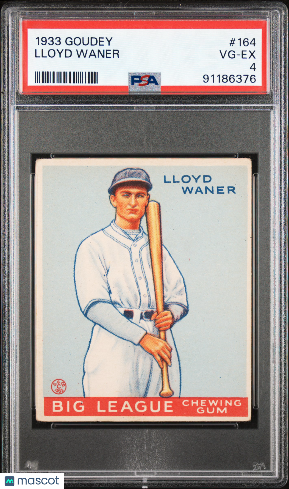 1933 Goudey Lloyd Waner #164 PSA 4