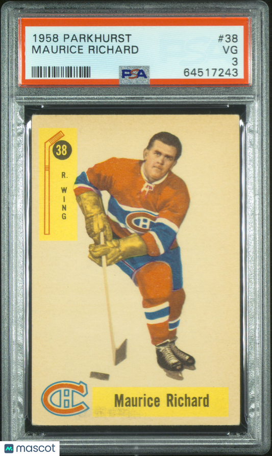 1958 Parkhurst Maurice Richard #38 PSA 3