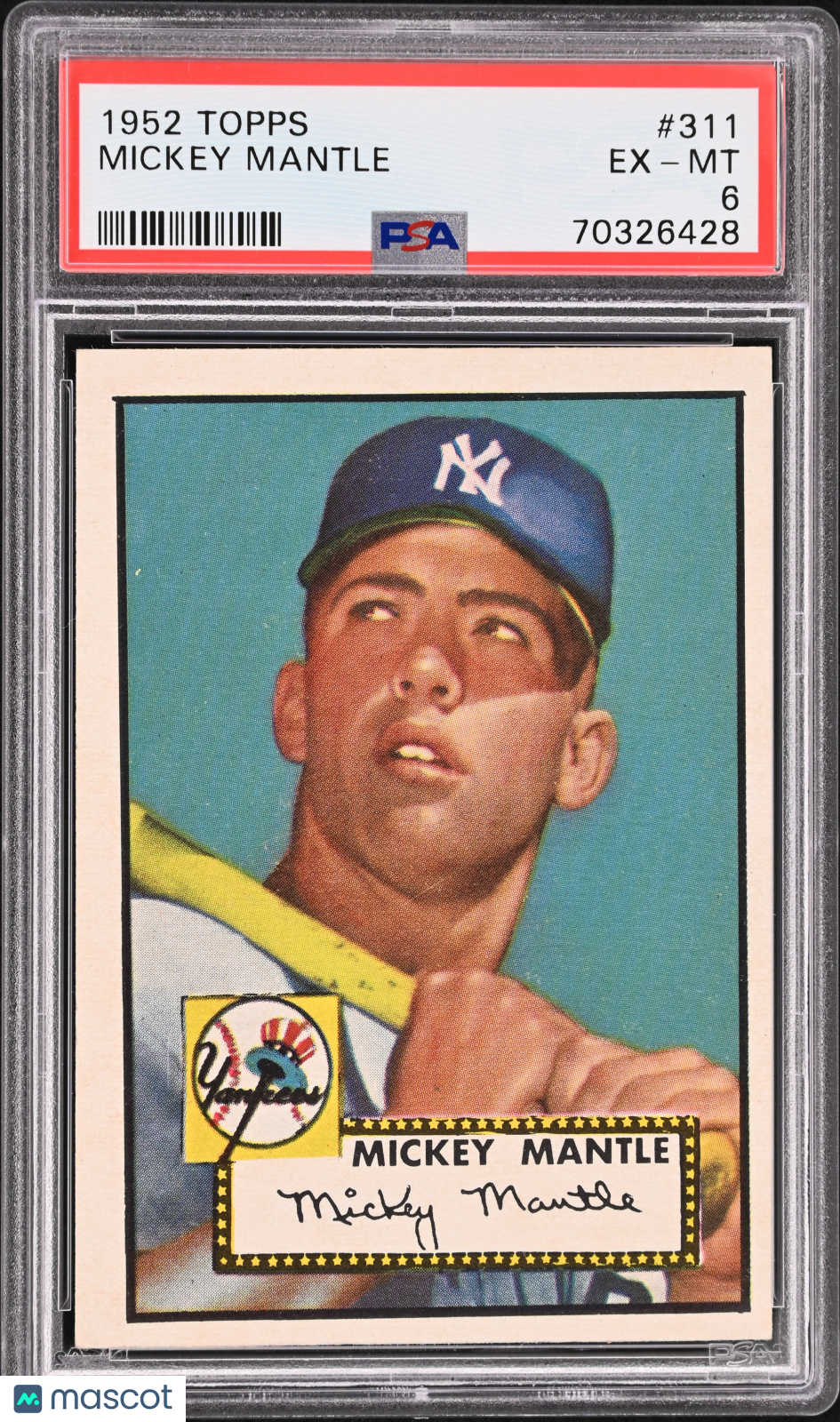 1952 Topps Mickey Mantle #311 PSA 6