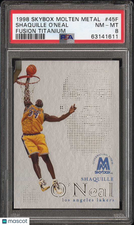 1998 Skybox Molten Metal Fusion Shaquille O'Neal #45F Titanium PSA 8