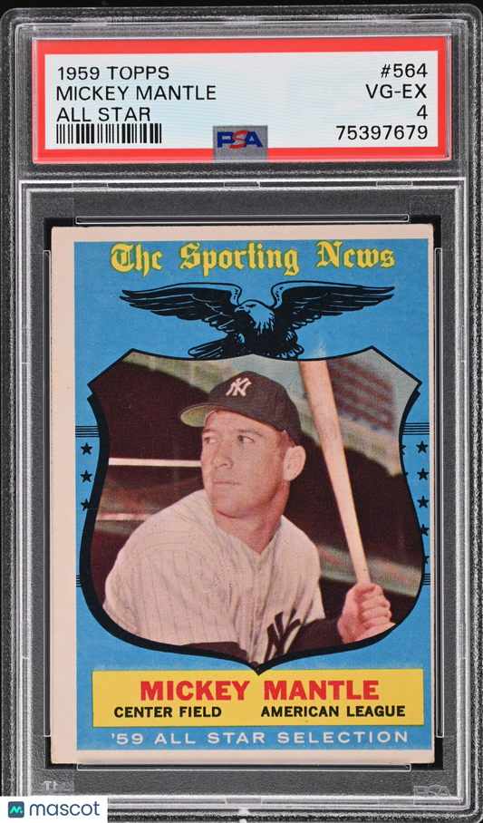 1959 Topps Mickey Mantle #564 All Star PSA 4
