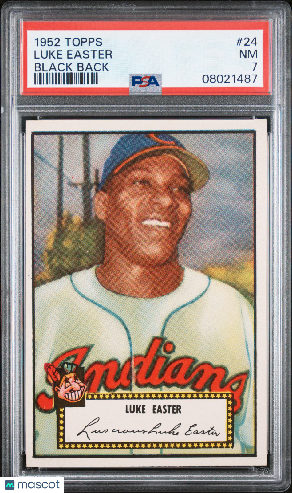1952 Topps Luke Easter #24 Black Back PSA 7