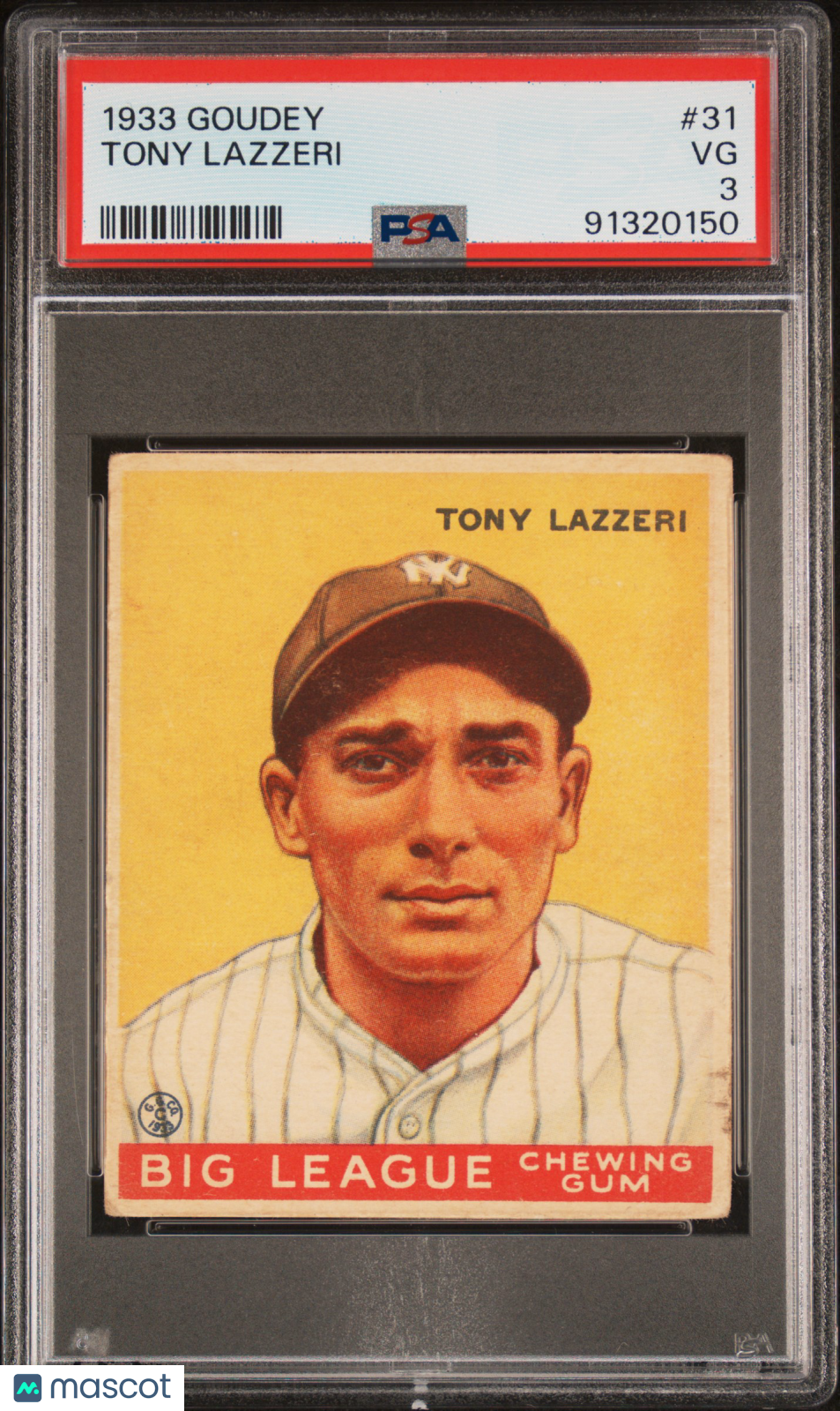 1933 Goudey Tony Lazzeri #31 PSA 3