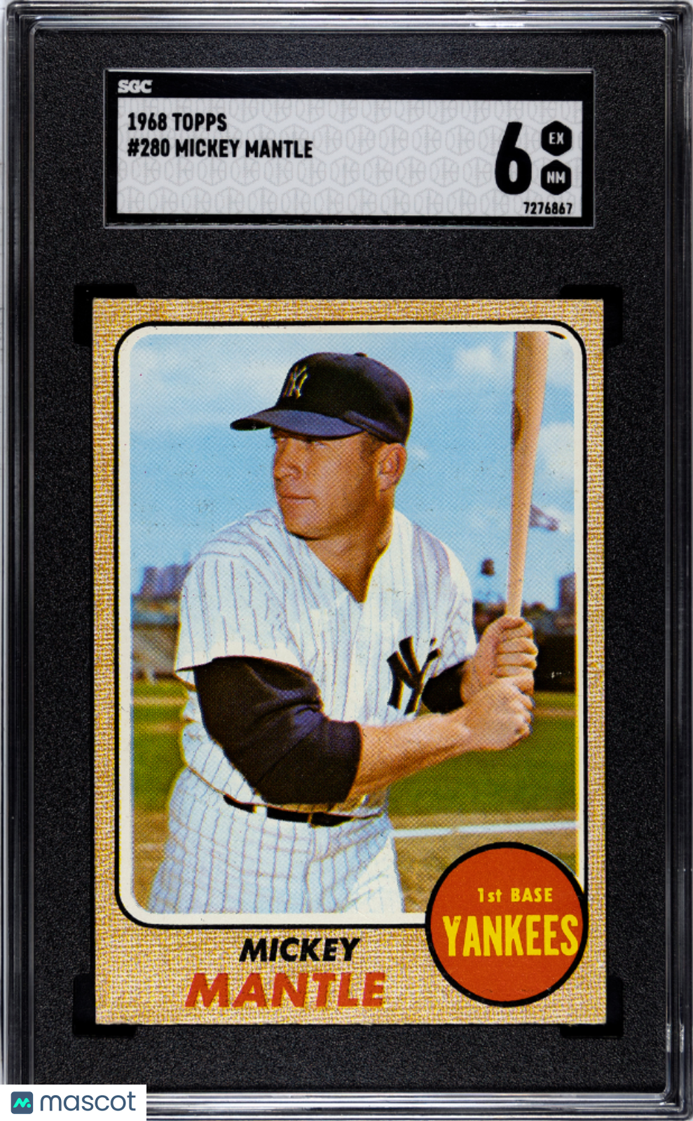 1968 Topps Mickey Mantle #280 SGC 6