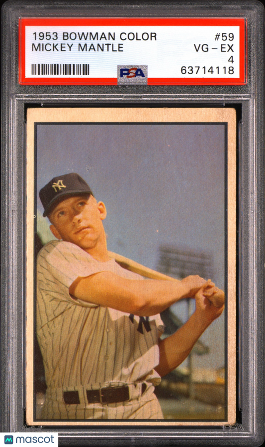 1953 Bowman Color Mickey Mantle #59 PSA 4