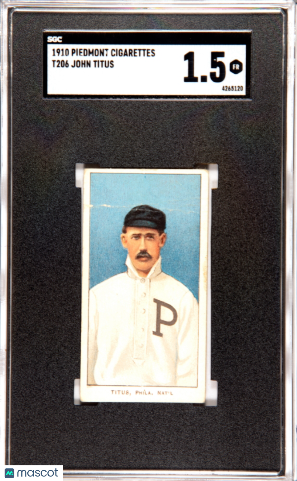 1910 Piedmont Cigarettes (T206) John Titus SGC 1.5