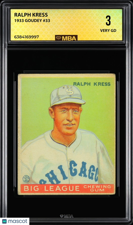 1933 Goudey Ralph Kress #33 MBA 3