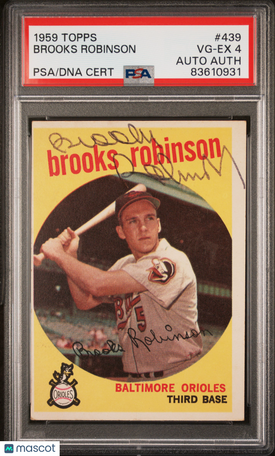 1959 Topps Brooks Robinson #439 PSA 4 Auto A