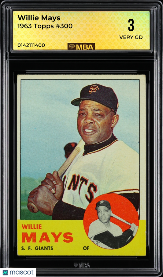 1963 Topps Willie Mays #300 MBA 3