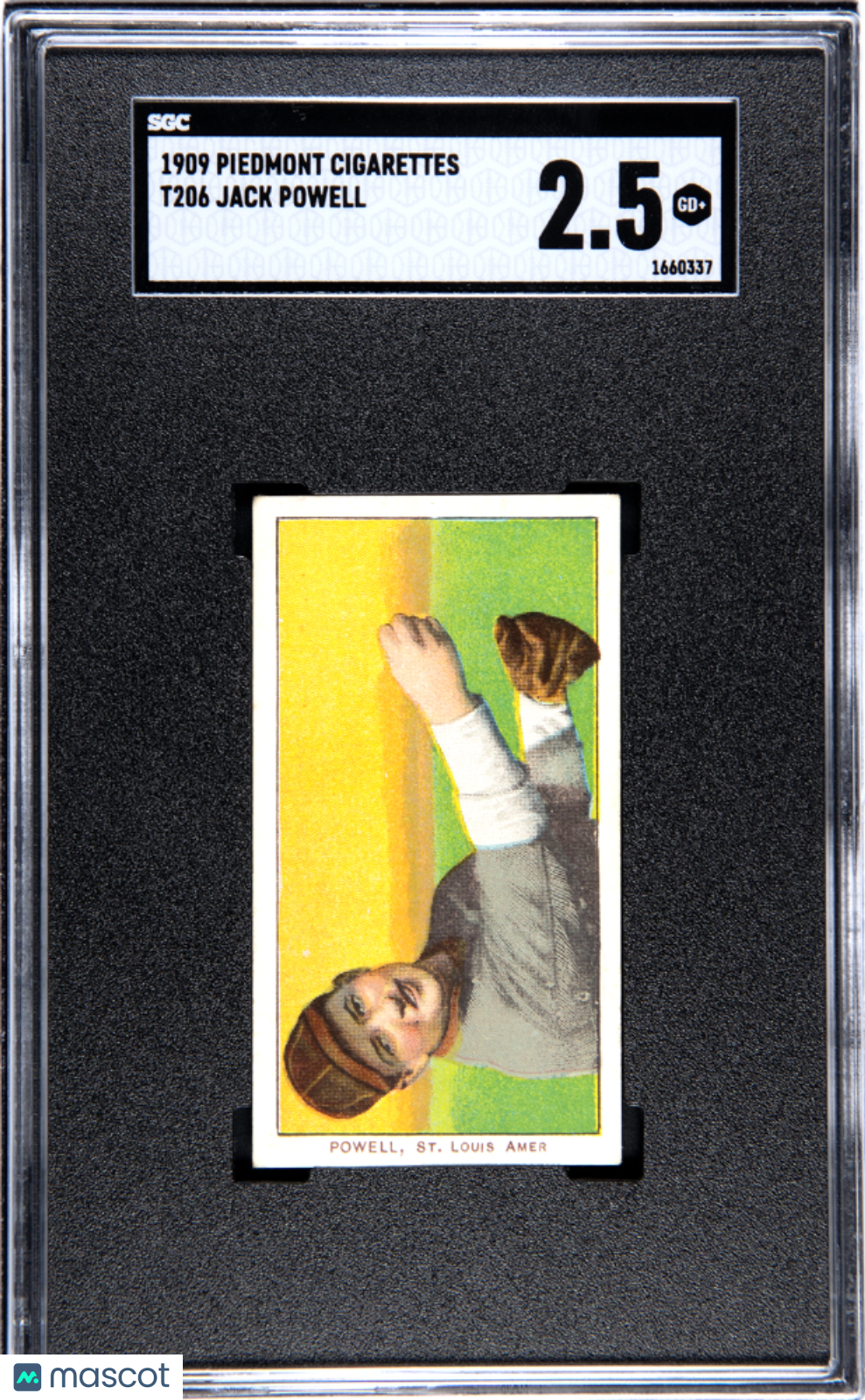 1909 Piedmont Cigarettes (T206) Jack Powell SGC 2.5