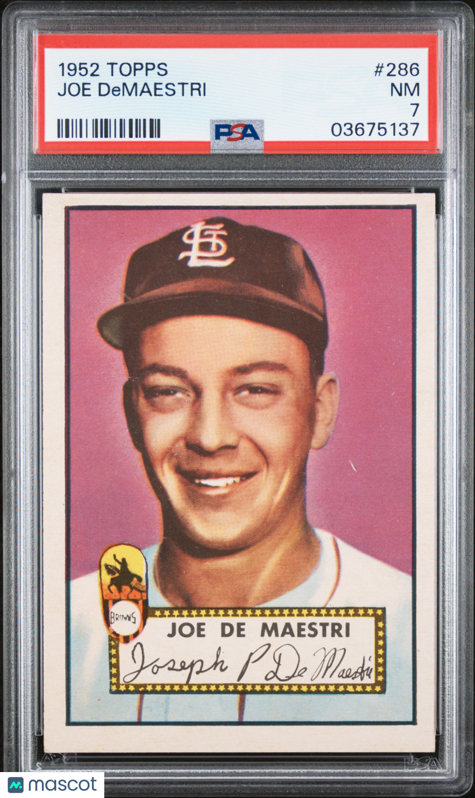 1952 Topps Joe Demaestri #286 PSA 7