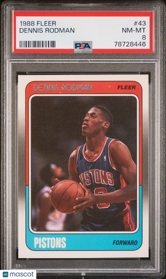 1988 Fleer Dennis Rodman #43 PSA 8