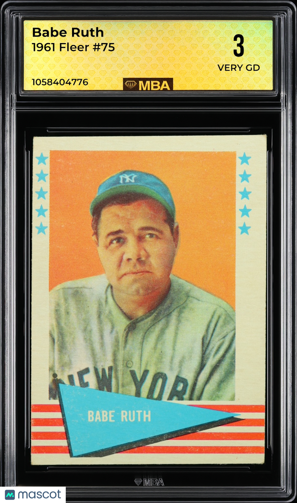 1961 Fleer Babe Ruth #75 MBA 3