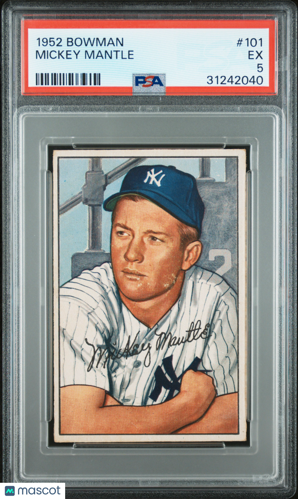 1952 Bowman Mickey Mantle #101 PSA 5