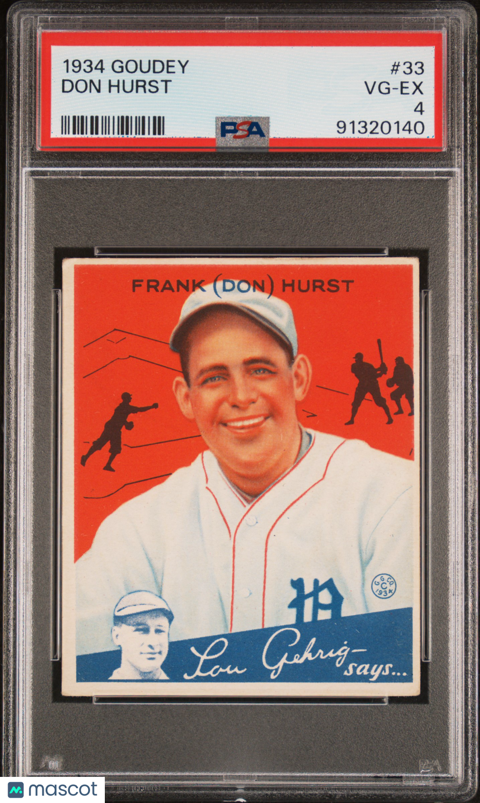 1934 Goudey Don Hurst #33 PSA 4