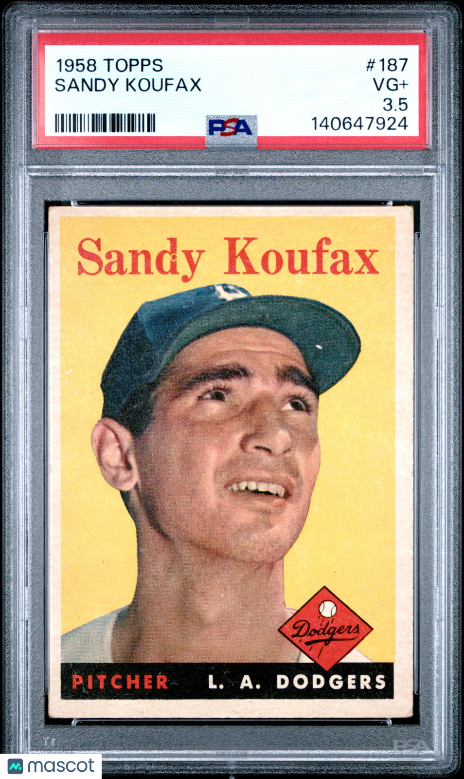1958 Topps Sandy Koufax #187 PSA 3.5