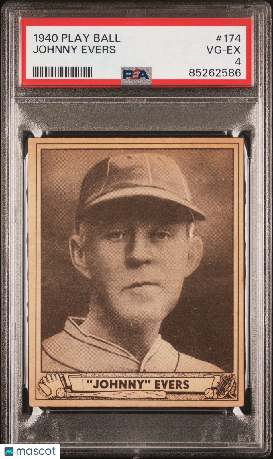1940 Play Ball Johnny Evers #174 PSA 4