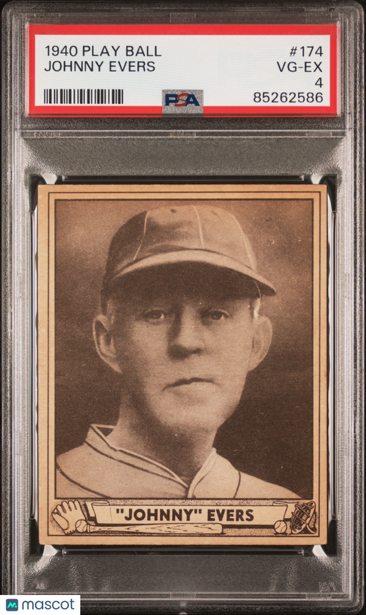 1940 Play Ball Johnny Evers #174 PSA 4