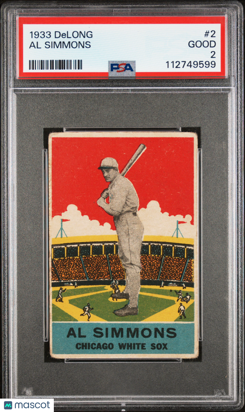 1933 Delong Al Simmons #2 PSA 2