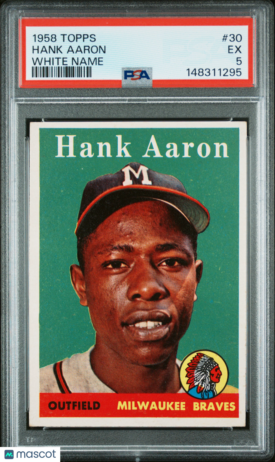 1958 Topps Hank Aaron #30 White Name PSA 5