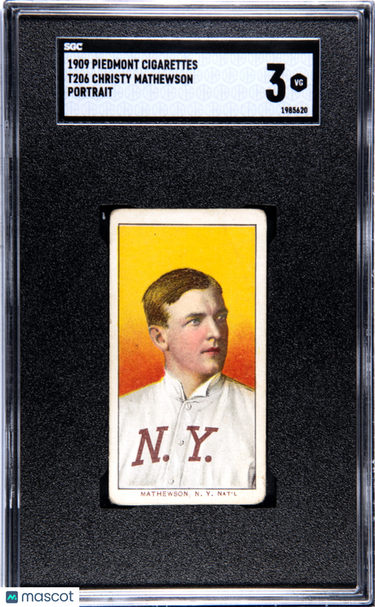 1909 Piedmont Cigarettes (T206) Christy Mathewson SGC 3