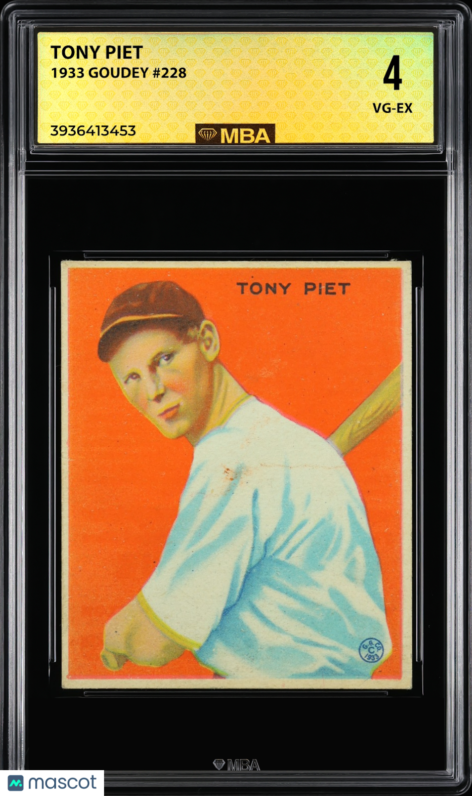 1933 Goudey Tony Piet #228 MBA 4
