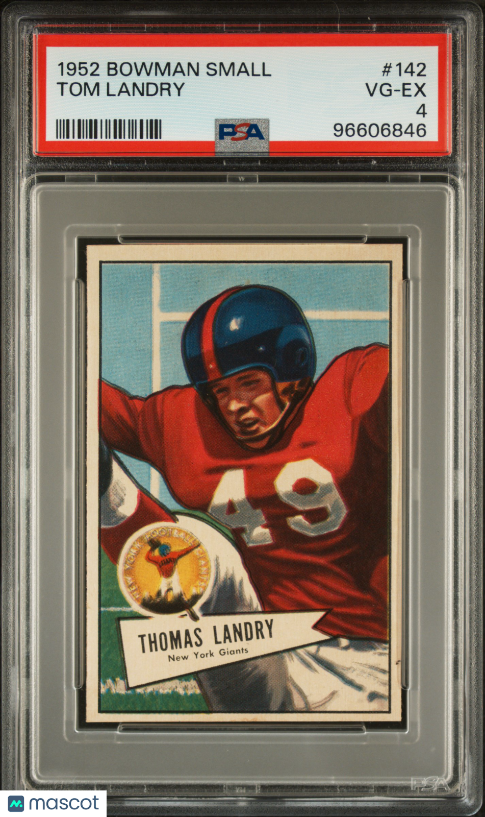 1952 Bowman Small Tom Landry #142 PSA 4