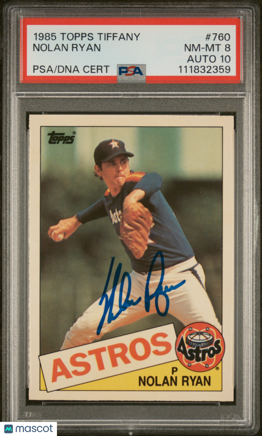 1985 Topps Tiffany Nolan Ryan #760 PSA 8 Auto 10