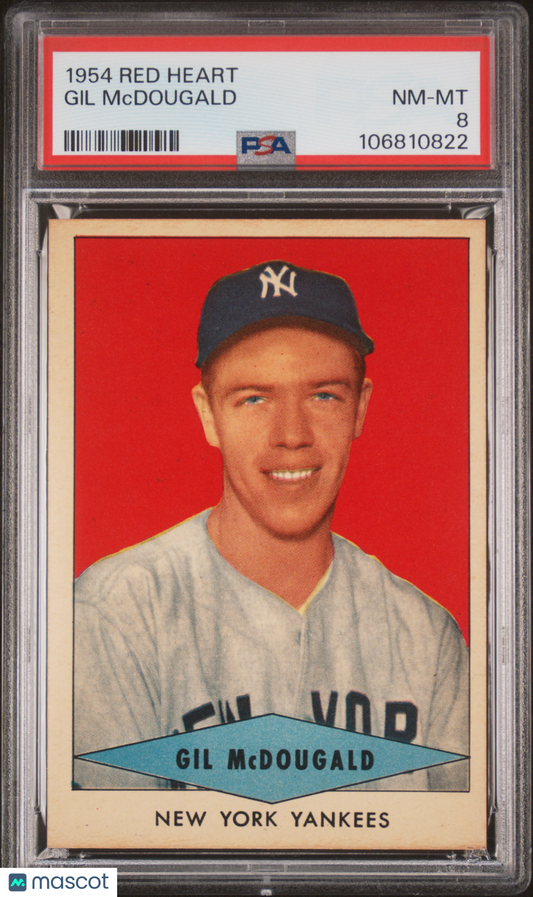 1954 Red Heart Gil Mcdougald PSA 8