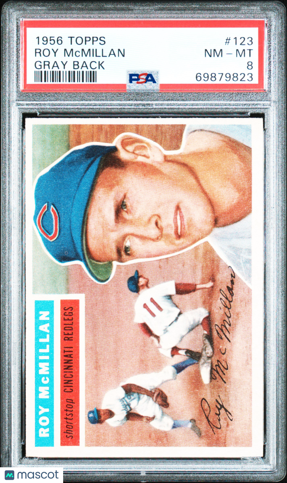 1956 Topps Roy Mcmillan #123 Gray Back PSA 8