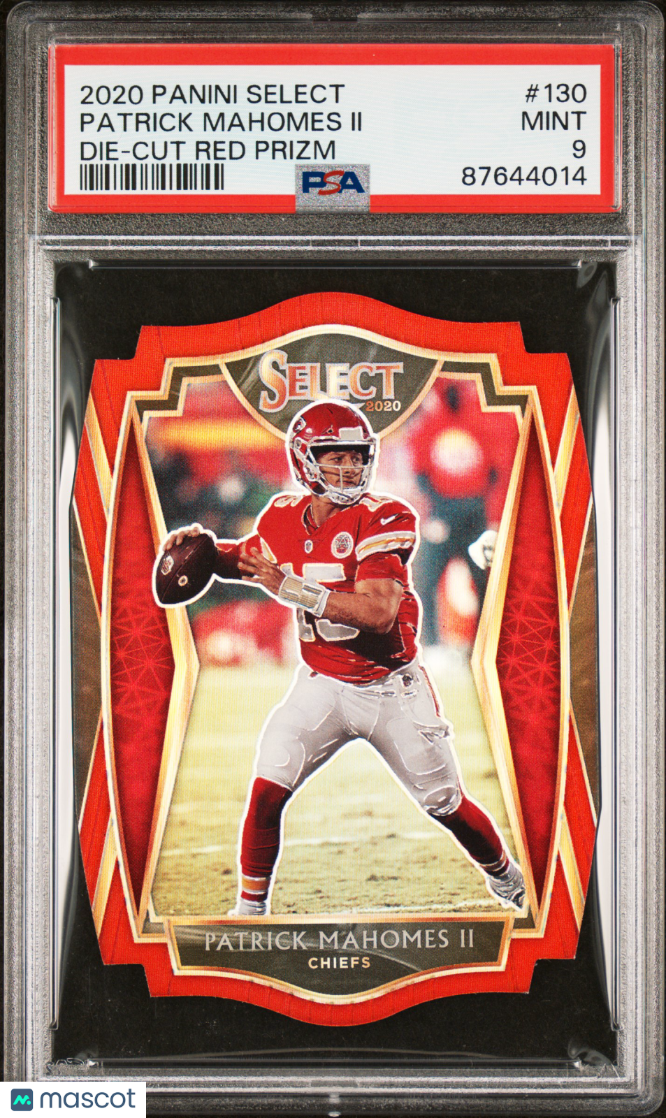 2020 Panini Select Patrick Mahomes II #130 Die Cut Red Prizm PSA 9