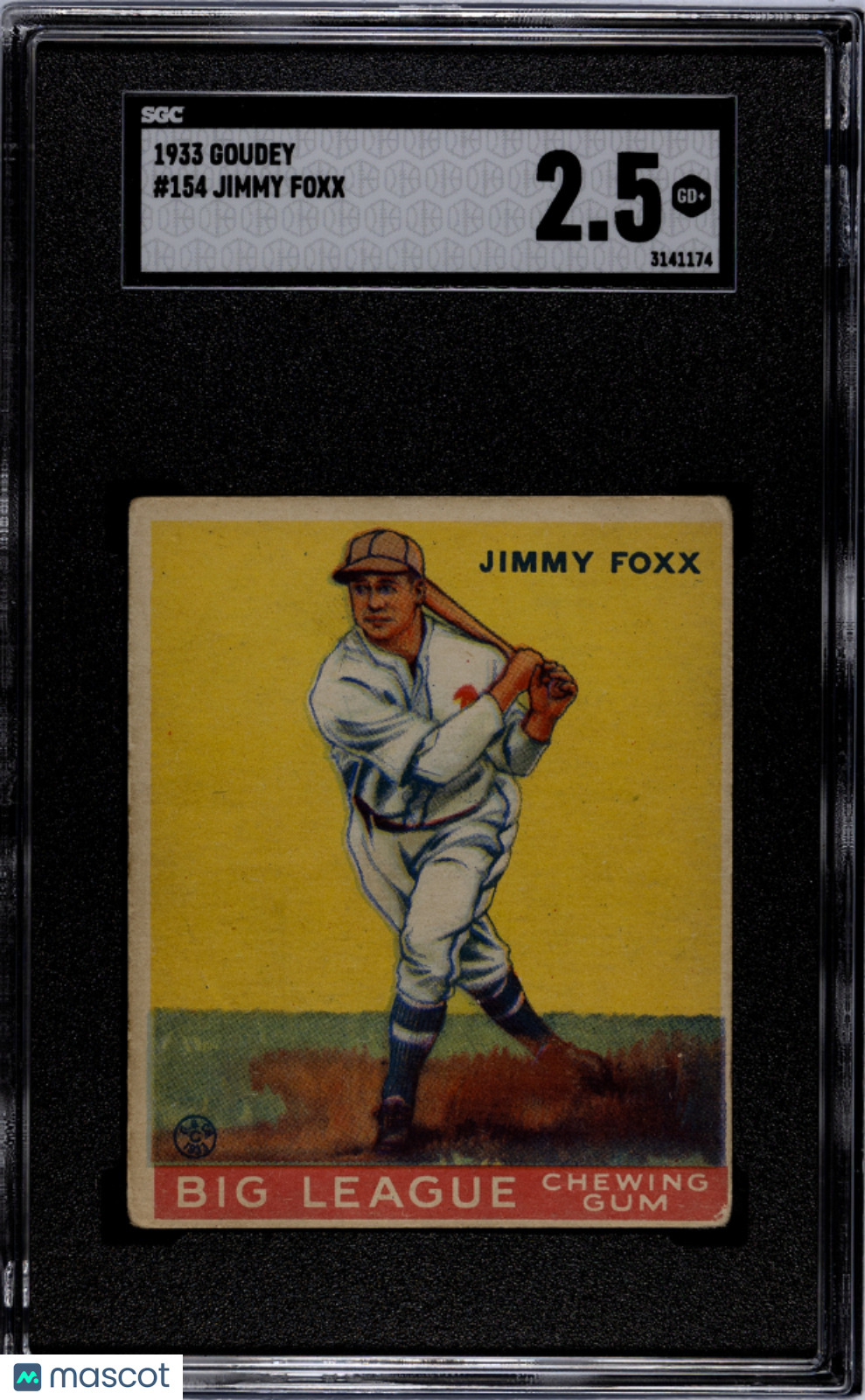 1933 Goudey Jimmy Foxx #154 SGC 2.5