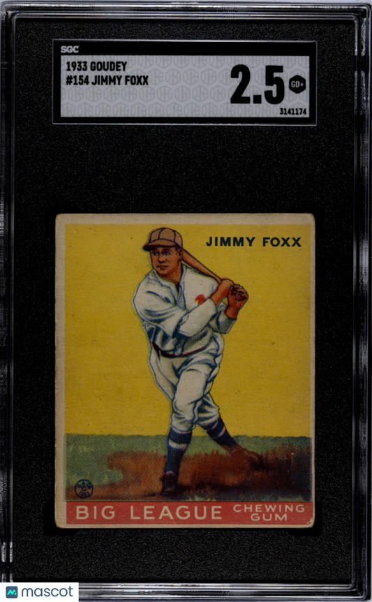 1933 Goudey Jimmy Foxx #154 SGC 2.5