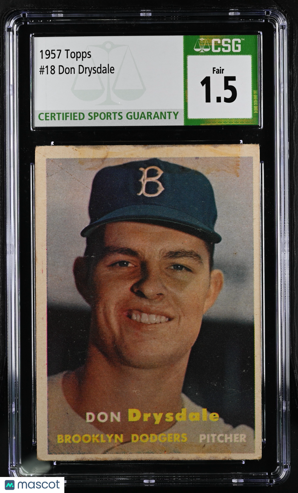 1957 Topps Don Drysdale #18 CGC 1.5