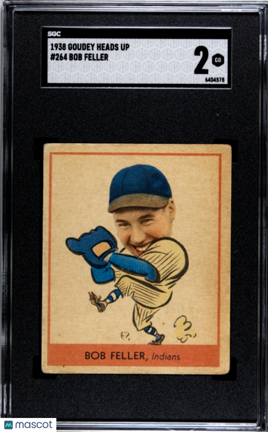 1938 Goudey Heads Up Bob Feller #264 SGC 2