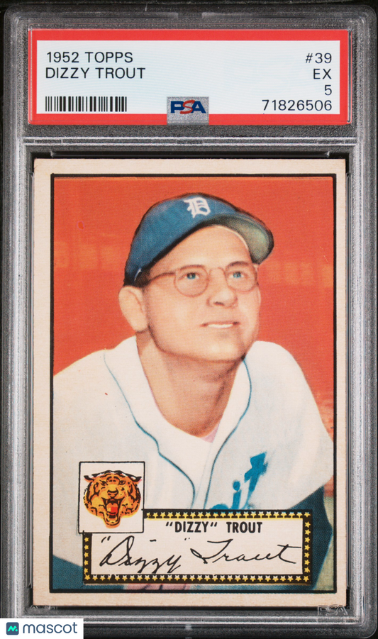 1952 Topps Dizzy Trout #39 PSA 5