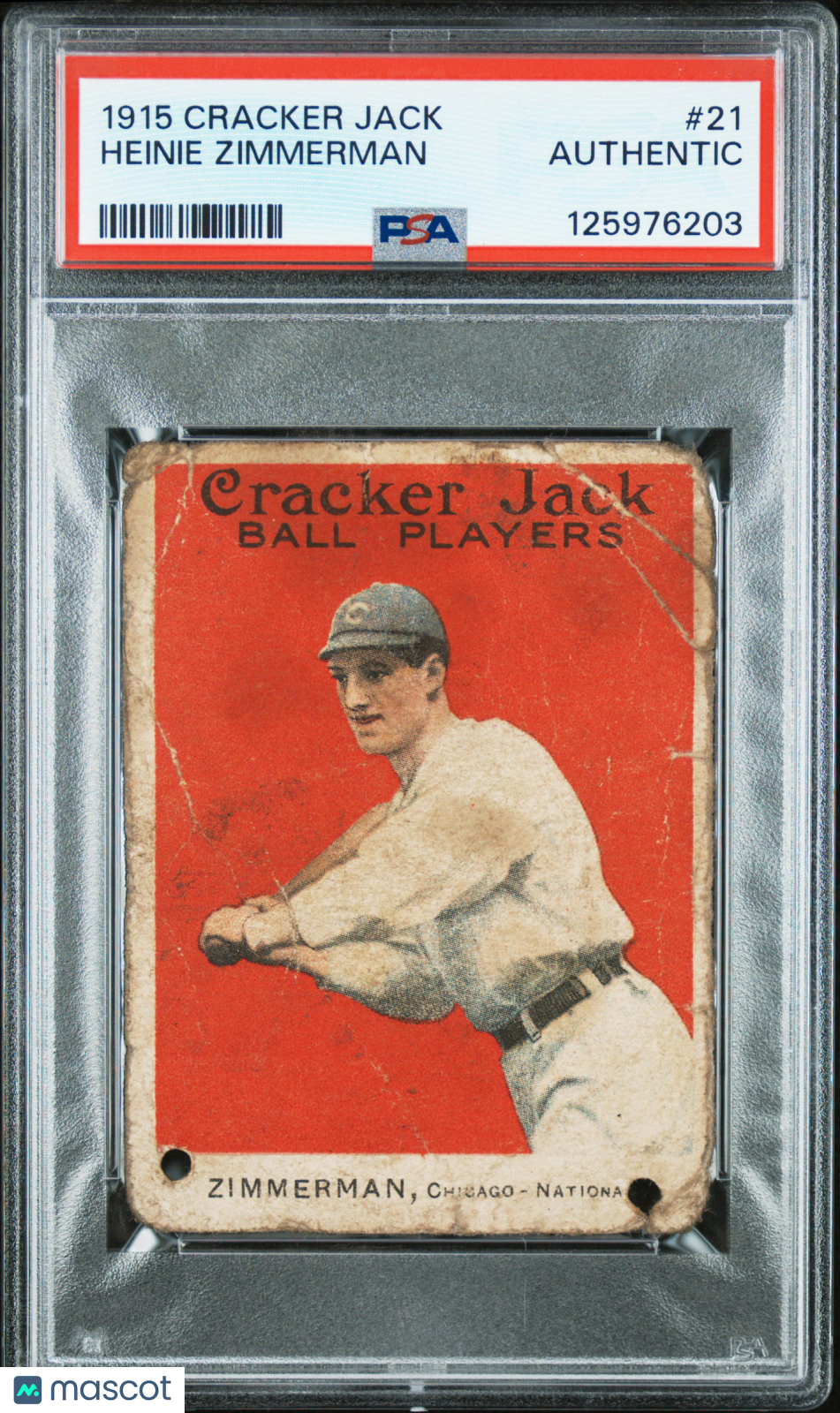 1915 Cracker Jack Heinie Zimmerman #21 PSA A