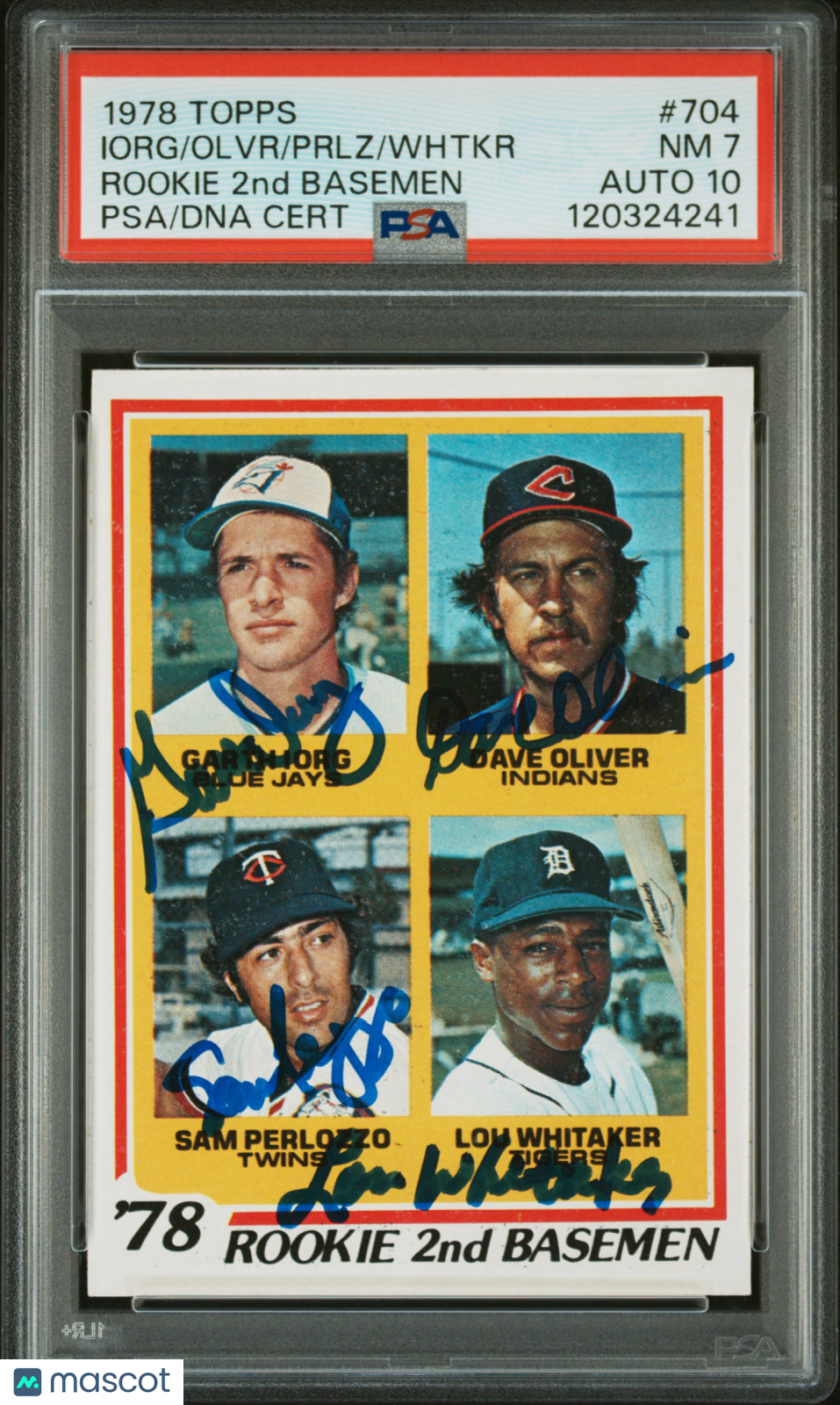 1978 Topps Rookie 2ND Basemen #704 Rookie 2ND Basemen PSA 7 Auto 10