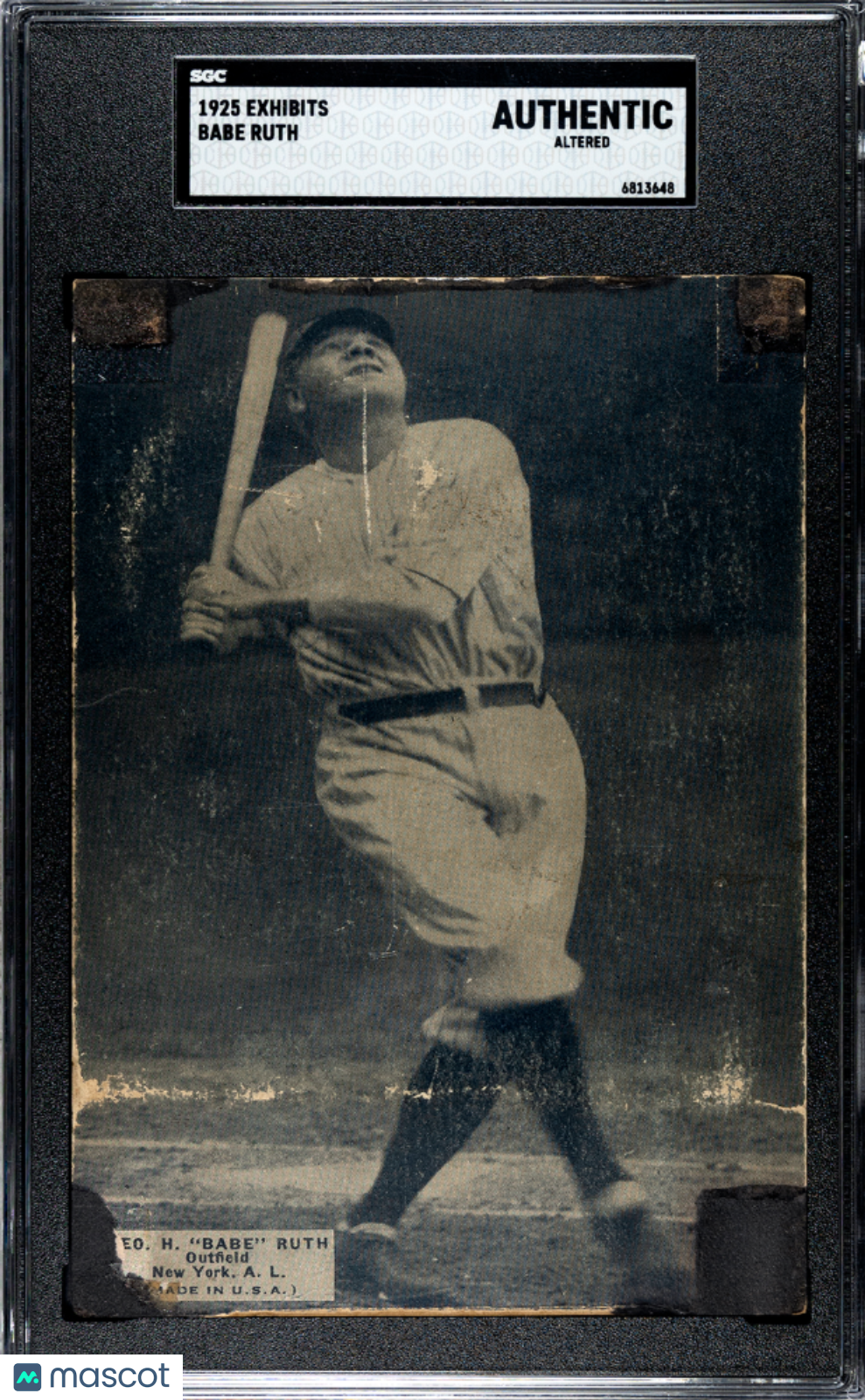 1925 Exhibits Babe Ruth SGC A