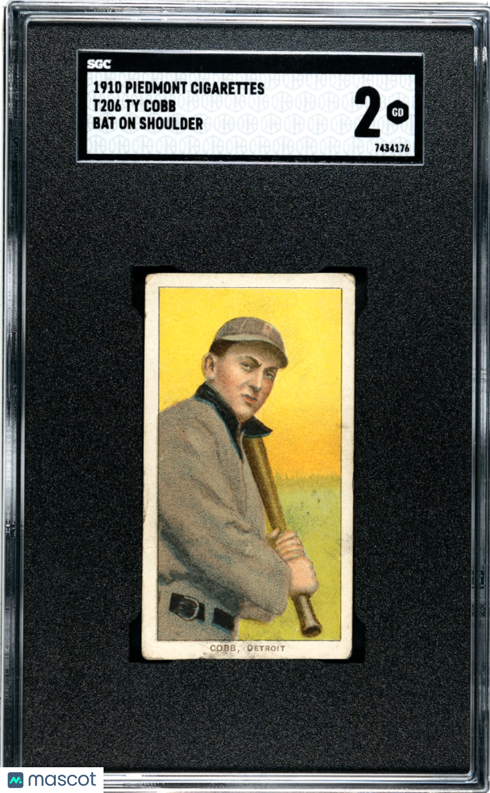 1910 Piedmont Cigarettes (T206) Ty Cobb Bat Shoulder SGC 2