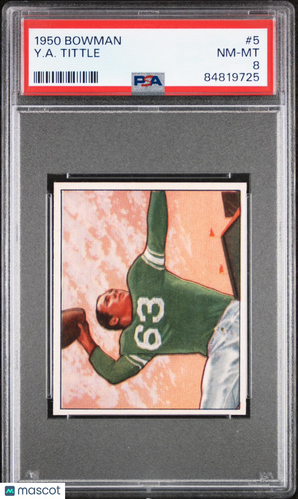 1950 Bowman Y. A. Tittle #5 PSA 8