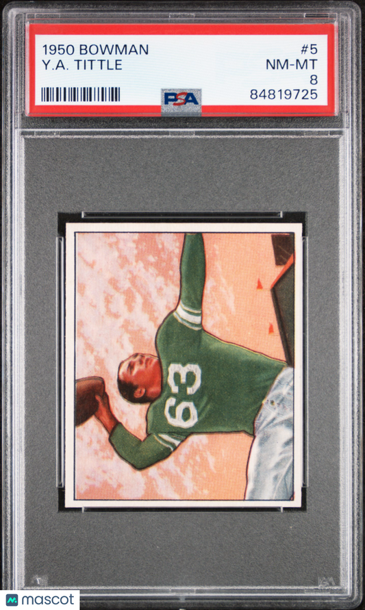 1950 Bowman Y. A. Tittle #5 PSA 8