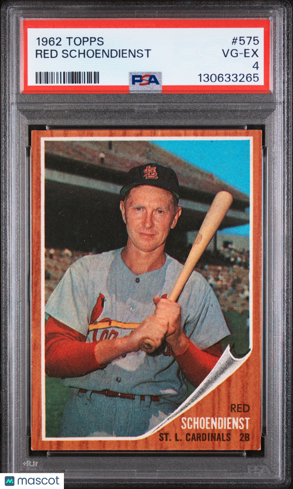 1962 Topps Red Schoendienst #575 PSA 4