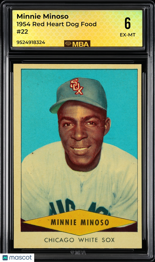 1954 Red Heart Dog Food Minnie Minoso #22 MBA 6