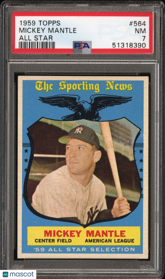 1959 Topps Mickey Mantle #564 All Star PSA 7