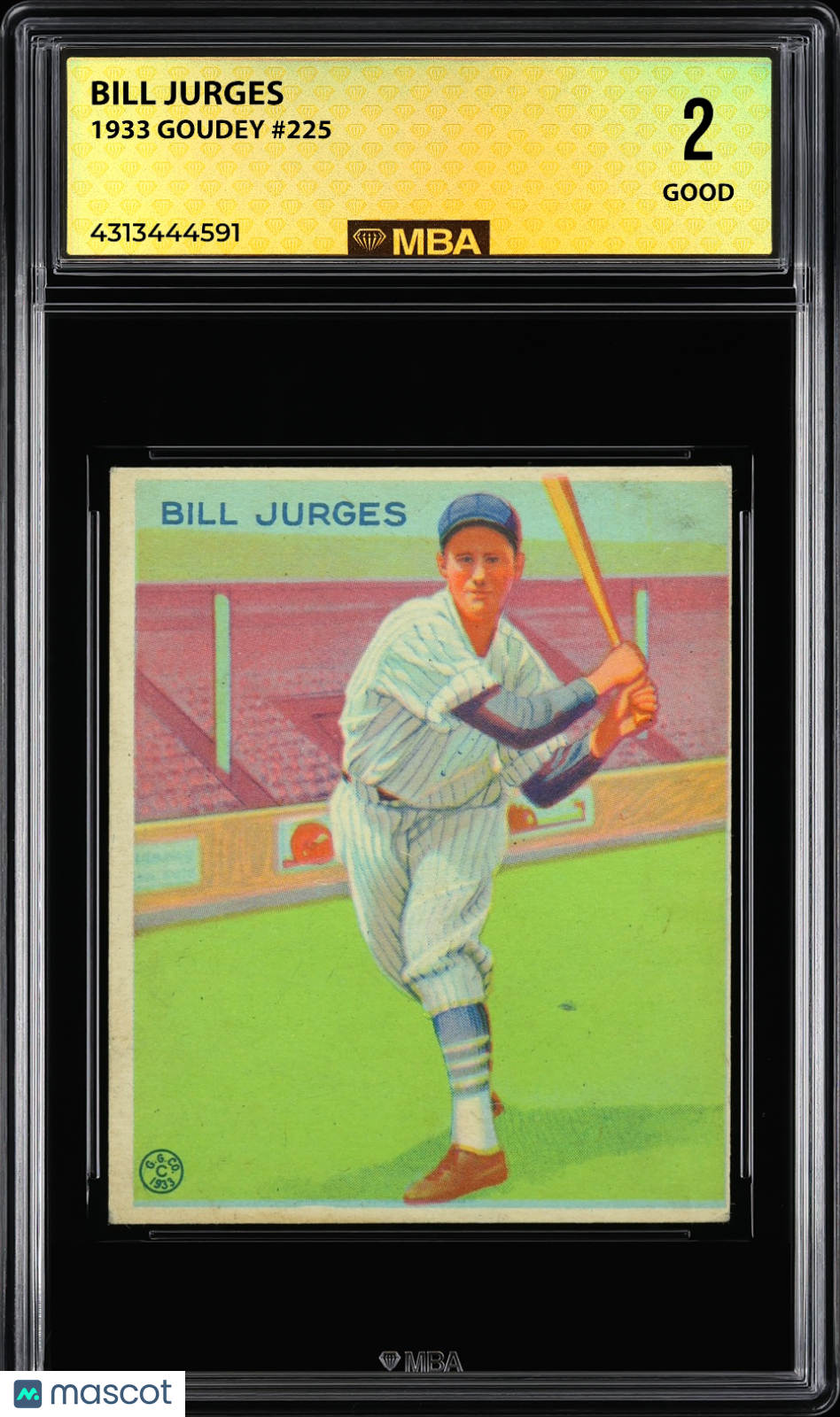 1933 Goudey Bill Jurges #225 MBA 2