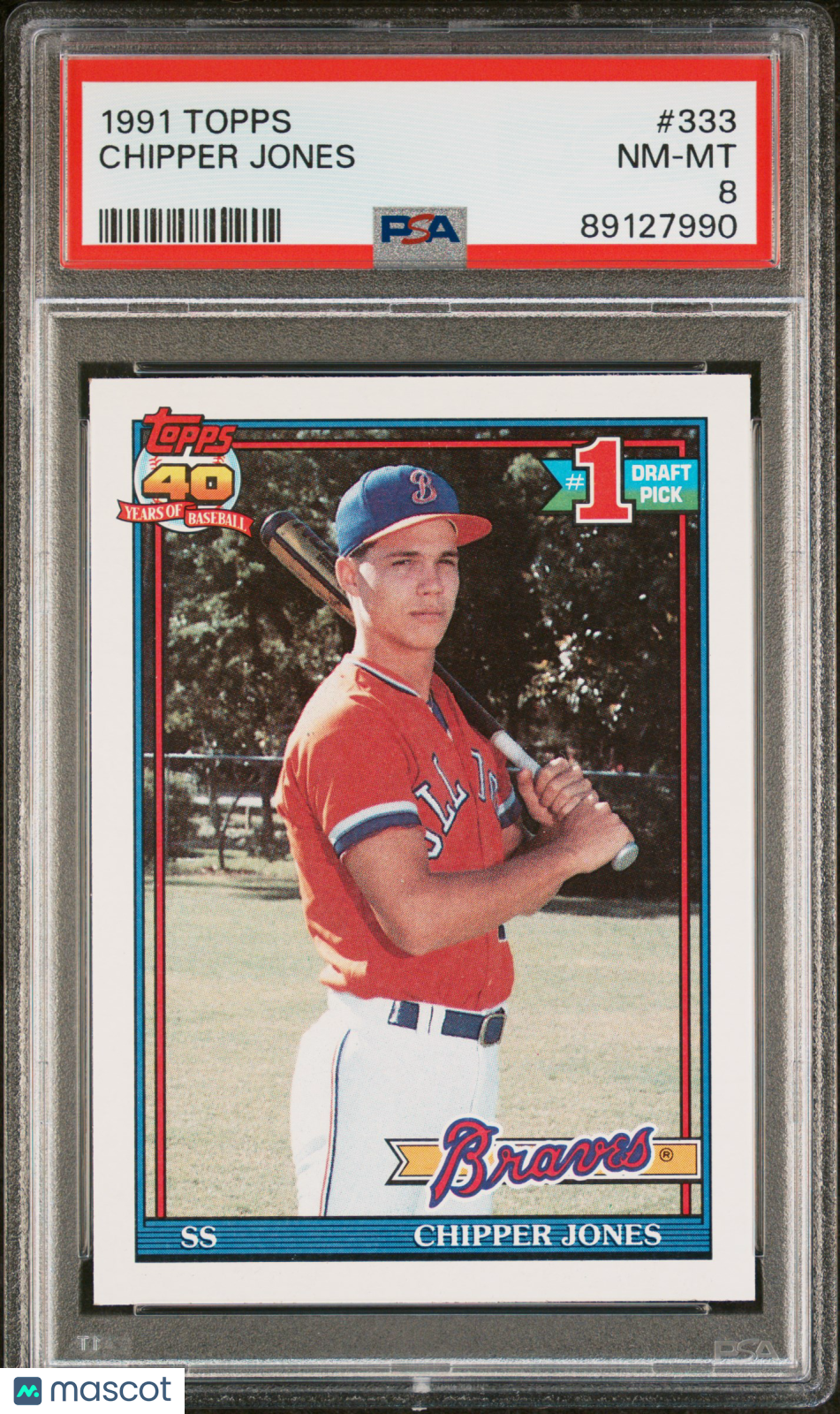 1991 Topps Chipper Jones #333 PSA 8