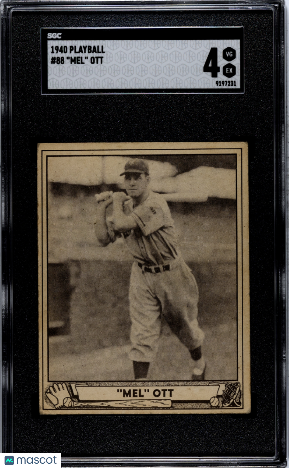 1940 Playball Mel Ott #88 SGC 4