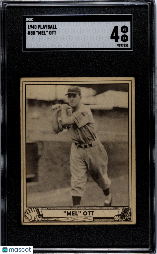 1940 Playball Mel Ott #88 SGC 4