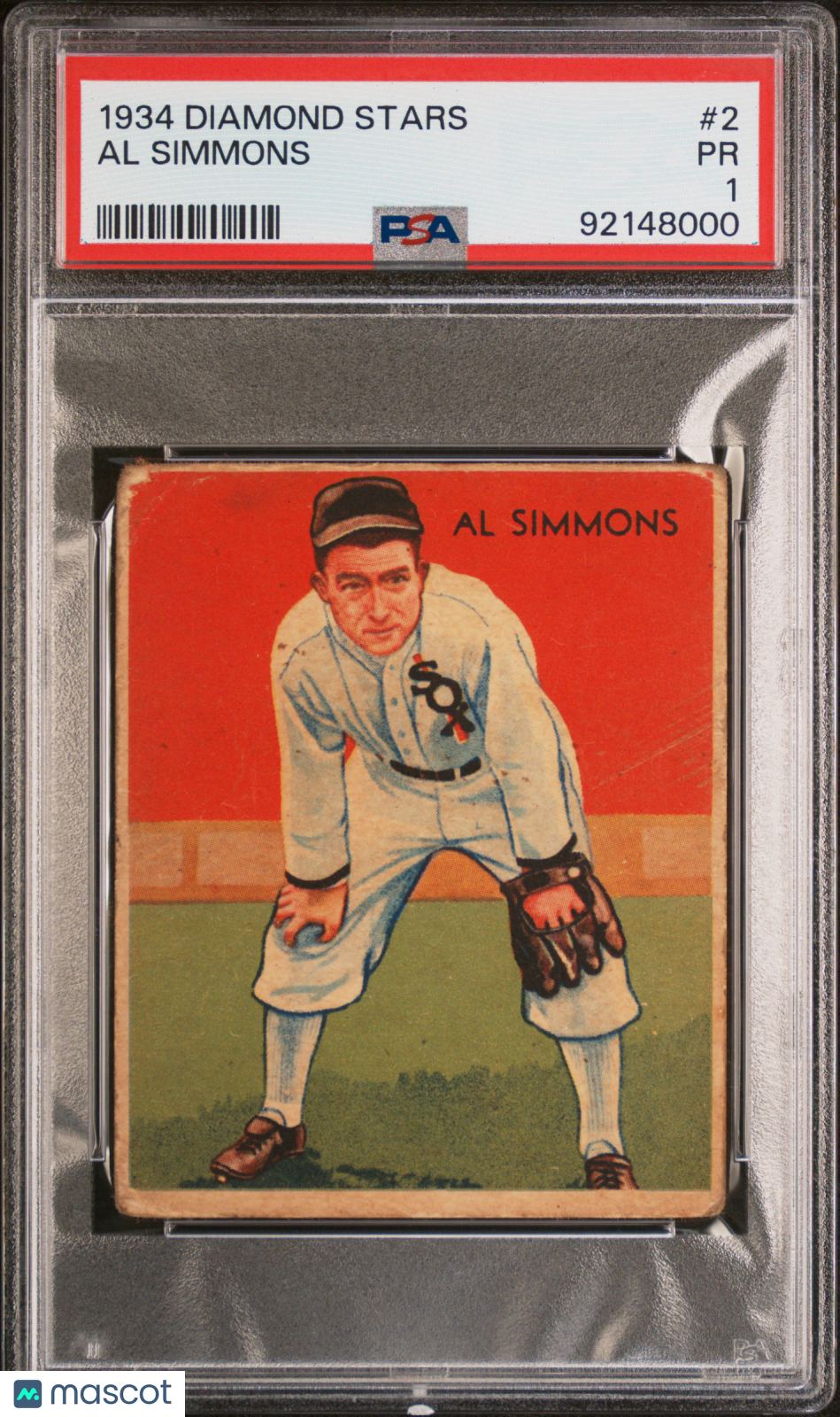 1934 Diamond Stars Al Simmons #2 PSA 1